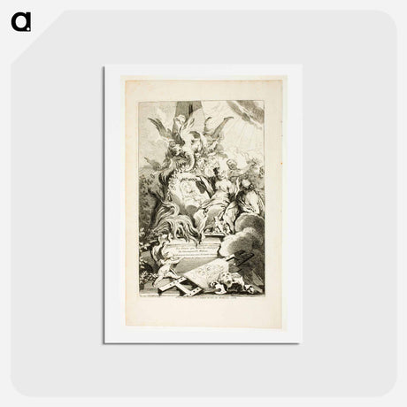 アートポストカード-The Graces on the Tomb of Watteau - フランソワ ブーシェ Postcard.