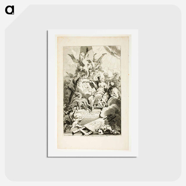 アートポストカード-The Graces on the Tomb of Watteau - フランソワ ブーシェ Postcard.