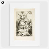 The Graces on the Tomb of Watteau - フランソワ ブーシェ Poster.
