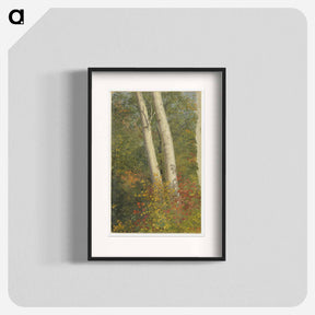 アートポスター-Birch Trees in Autumn - フレデリック エドウィン チャーチ Poster.