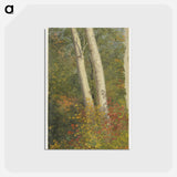 アートポストカード-Birch Trees in Autumn - フレデリック エドウィン チャーチ Postcard.