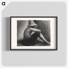 アートポスター-Seated Boy with Straw Hat, study for Bathers at Asnières - ジョルジュ スーラ Poster.
