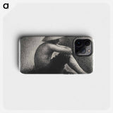 Seated Boy with Straw Hat, Study for Bathers at Asnières - Georges Seurat Phone Case.