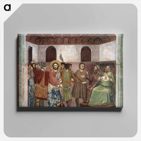 アートパネル-Christ Before Caiaphas - ジョット ディ ボンドーネ Canvas.