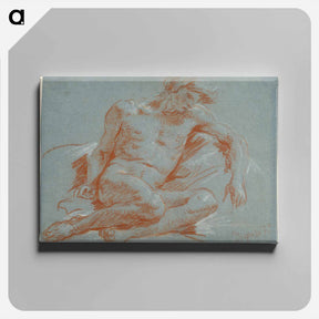 アートパネル-Seated Male Nude
 - ジョバンニ バティスタ ティエポロ Canvas.