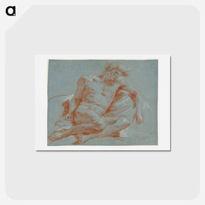 アートポストカード-Seated Male Nude
 - ジョバンニ バティスタ ティエポロ Postcard.