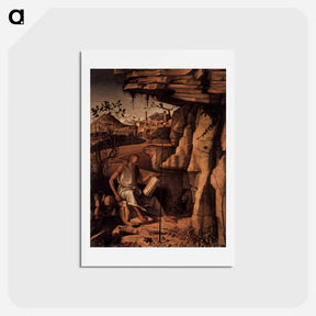 アートポストカード-St. Jerome in the Desert - ジョヴァンニ ベッリーニ Postcard.