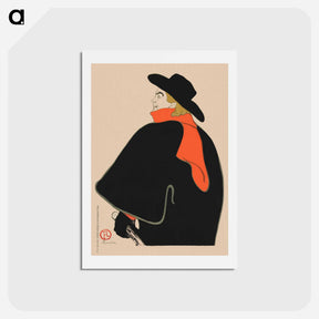 アートポストカード-Aristide Bruant, in His Cabaret - アンリ ド トゥールーズ ロートレック Postcard.