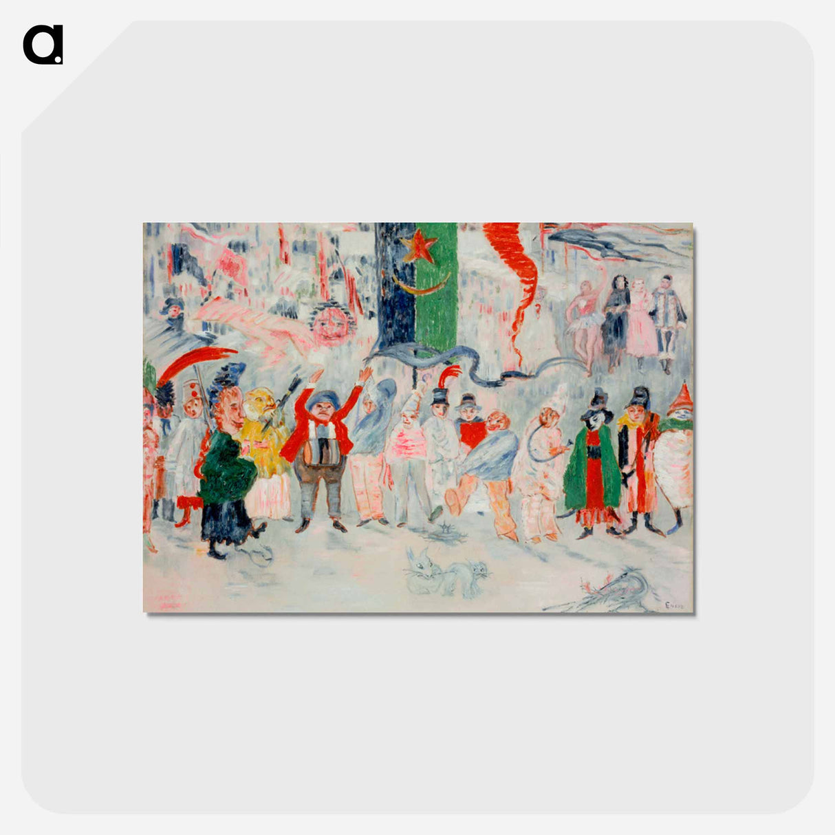 アートポストカード-Carnival in Flanders - ジェームズ アンソール Postcard.