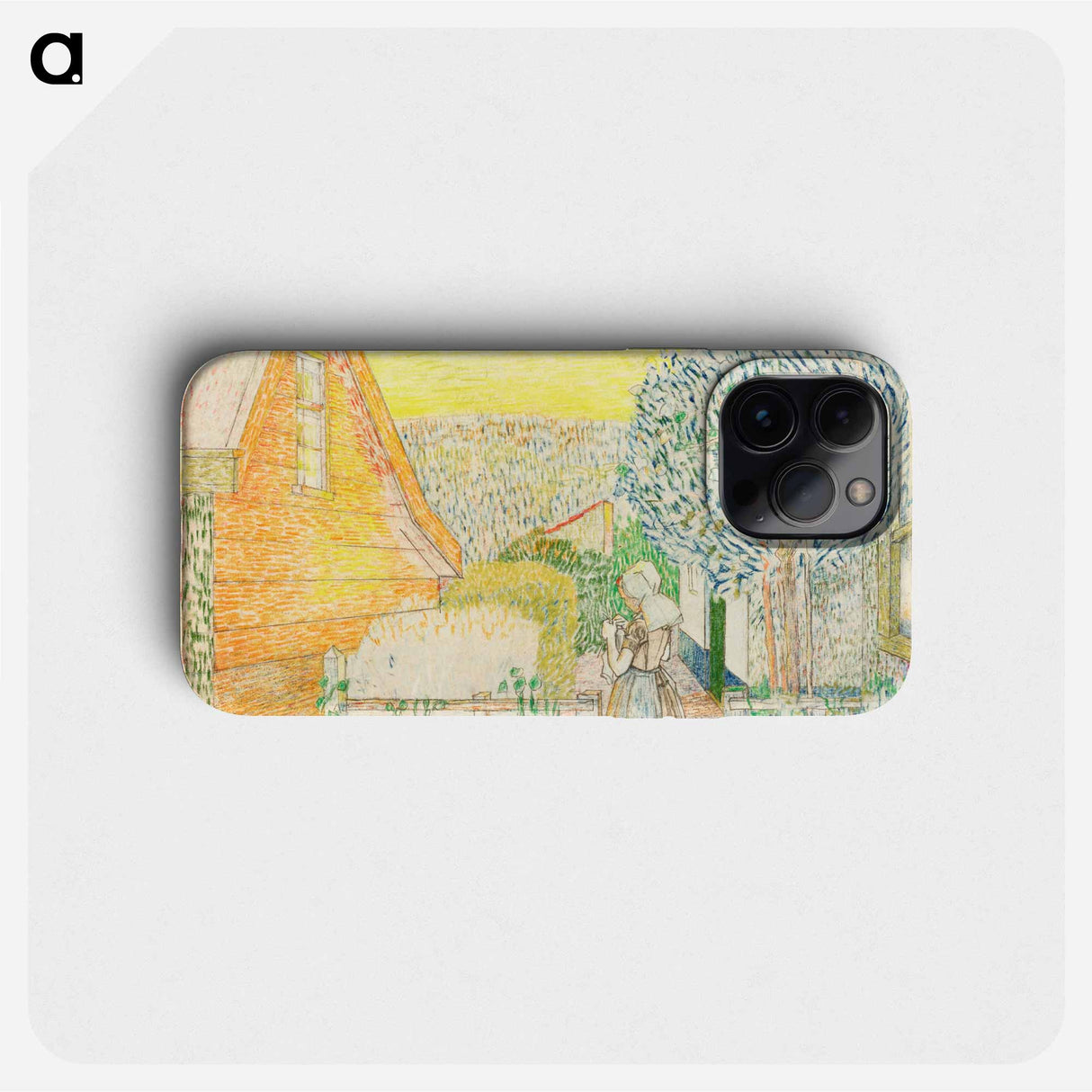 Zeeland girl, knitting in a courtyard - Jan Toorop Phone Case.