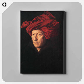 アートパネル-Portrait of a Man (Man in a Turban) - ヤン ファン エイク Canvas.