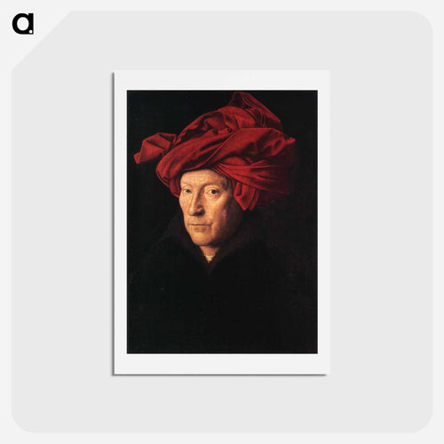Portrait of a Man (Man in a Turban) - ヤン ファン エイク Postcard.