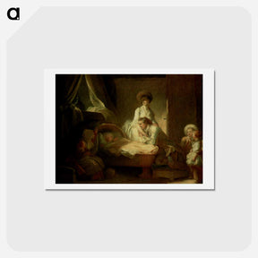 アートポストカード-Visit to the nurse - ジャン オノレ フラゴナール Postcard.