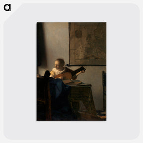 アートポストカード-Young Woman with a Lute - ヨハネス フェルメール Postcard.
