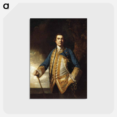 アートポストカード-Augustus, 1st Viscount Keppel - ジョシュア レノルズ Postcard.
