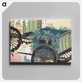 アートパネル-Wagon from Momoyogusa–Flowers of a Hundred Generations - 神坂 雪佳 Canvas.