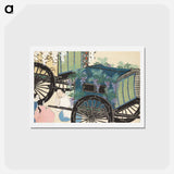 アートポストカード-Wagon from Momoyogusa–Flowers of a Hundred Generations - 神坂 雪佳 Postcard.