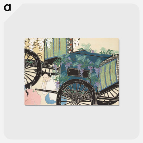 アートポストカード-Wagon from Momoyogusa–Flowers of a Hundred Generations - 神坂 雪佳 Postcard.