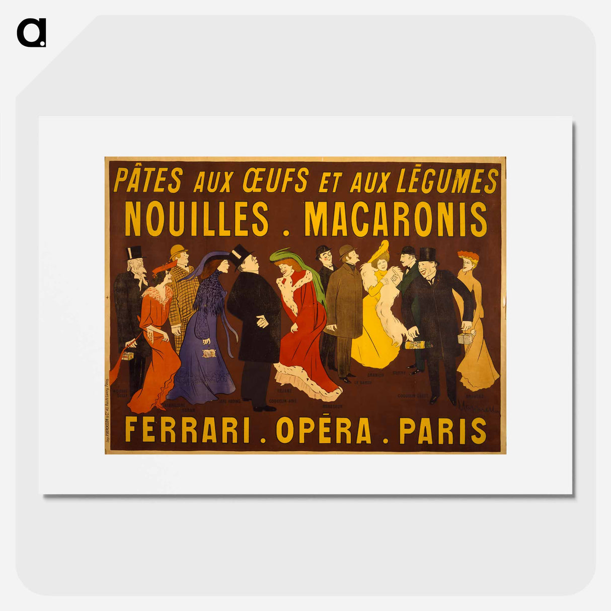 Pâtes aux œufs et aux légumes: Nouilles macaronis - Leonetto Capiello Poster.