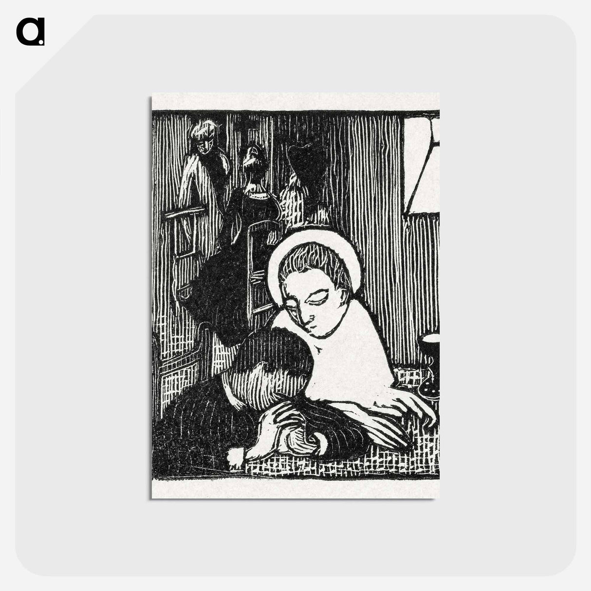 アートポストカード-Illustration for poem in Paul Verlaine's collection of poetry Sagesse - モーリス ドニ Postcard.