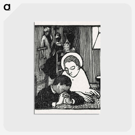 アートポストカード-Illustration for poem in Paul Verlaine's collection of poetry Sagesse - モーリス ドニ Postcard.