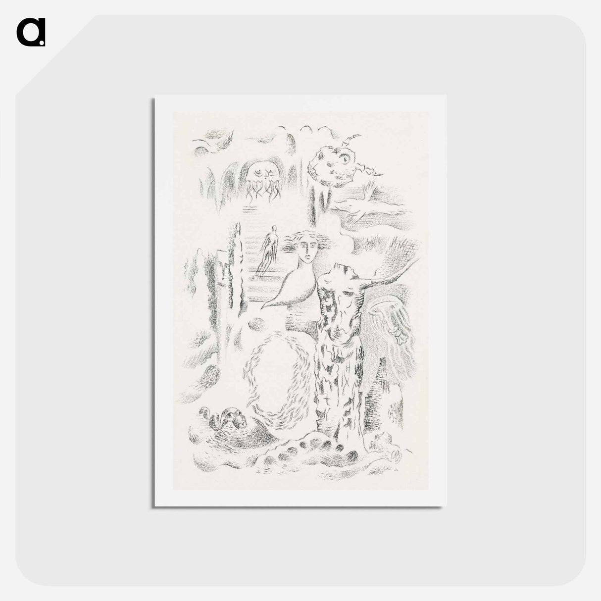 アートポストカード-Design for Urne Buriall–Ghosts - ポール ナッシュ Postcard.
