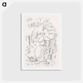 アートポストカード-Design for Urne Buriall–Ghosts - ポール ナッシュ Postcard.