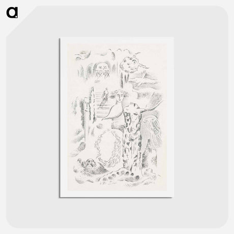 アートポストカード-Design for Urne Buriall–Ghosts - ポール ナッシュ Postcard.