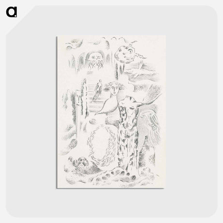 アートポストカード-Design for Urne Buriall–Ghosts - ポール ナッシュ Postcard.