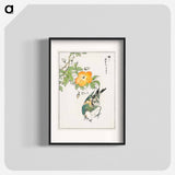 アートポスター-Grey Starling and Cercidiphyllum Japonicum
 - 鳥類図鑑 Poster.
