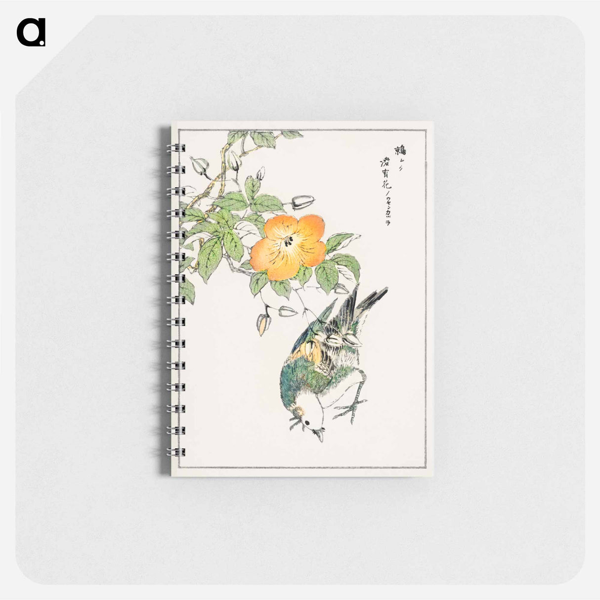 アートメモ帳-Grey Starling and Cercidiphyllum Japonicum
 - 鳥類図鑑 Memo.