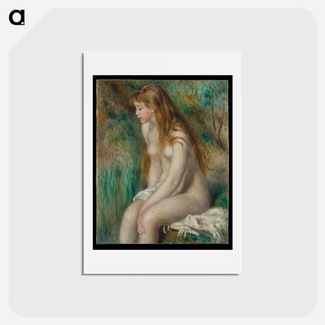 アートポストカード-Young Girl Bathing - ピエール オーギュスト ルノワール Postcard.