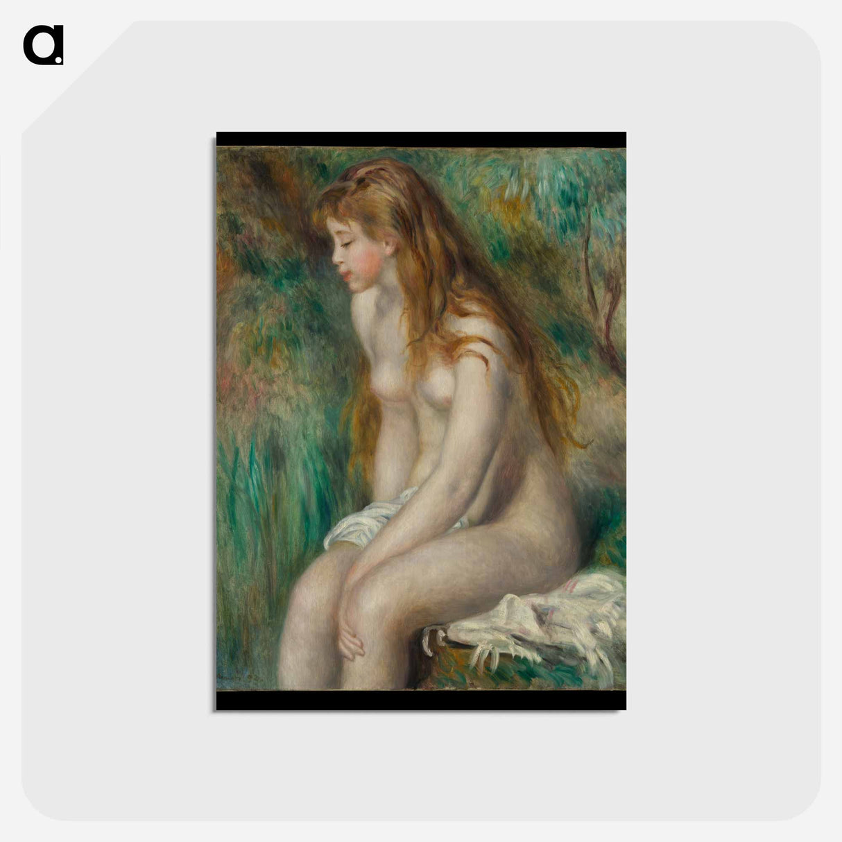 アートポストカード-Young Girl Bathing - ピエール オーギュスト ルノワール Postcard.