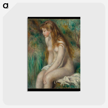アートポストカード-Young Girl Bathing - ピエール オーギュスト ルノワール Postcard.