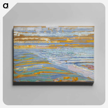 View from the Dunes with Beach and Piers, Domburg - ピエト モンドリアン Canvas.