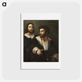 アートポストカード-Portrait de l'artiste avec un ami - ラファエロ サンティ Postcard.