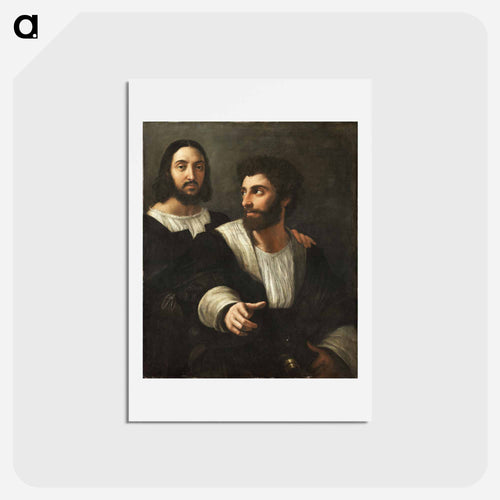 Portrait de l'artiste avec un ami - Raffaello Santi Postcard.