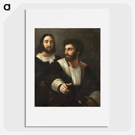 アートポスター-Portrait de l'artiste avec un ami - ラファエロ サンティ Poster.