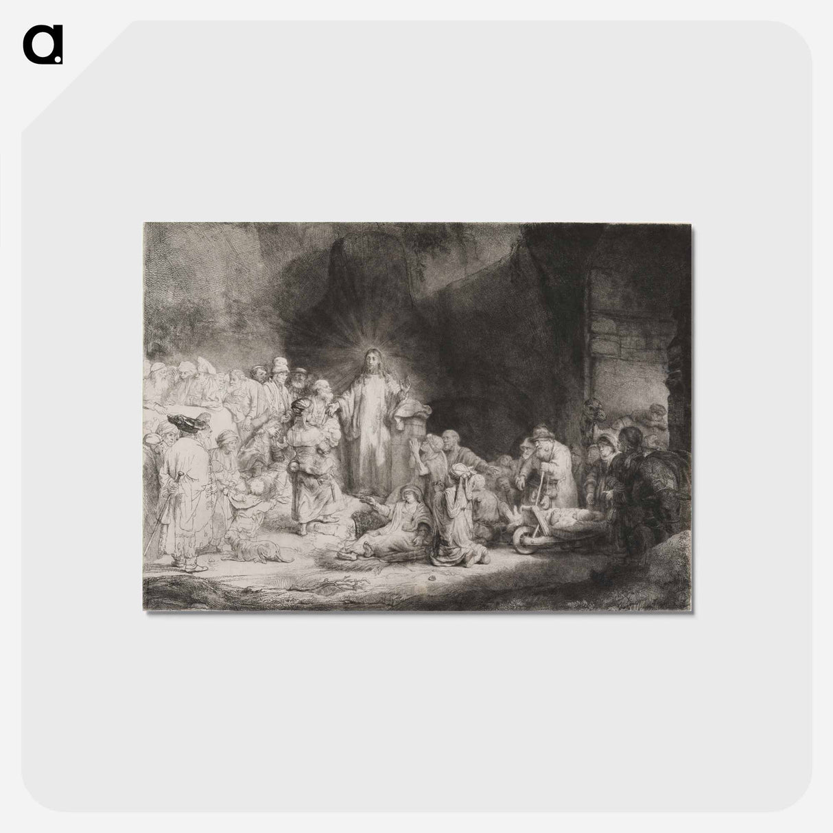 アートポストカード-Christ Preaching - レンブラント ファン レイン Postcard.