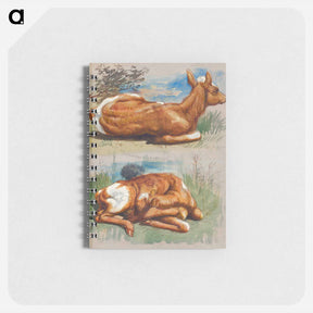 アートメモ帳-Studies of Calves, Stockbridge - サミュエル コールマン Memo.