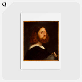 アートポストカード-Portrait of a Man - ティツィアーノ ヴェチェッリオ Postcard.