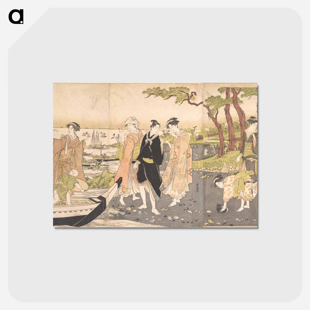 アートポストカード-Picking Clams
 - 歌川 豊国 Postcard.
