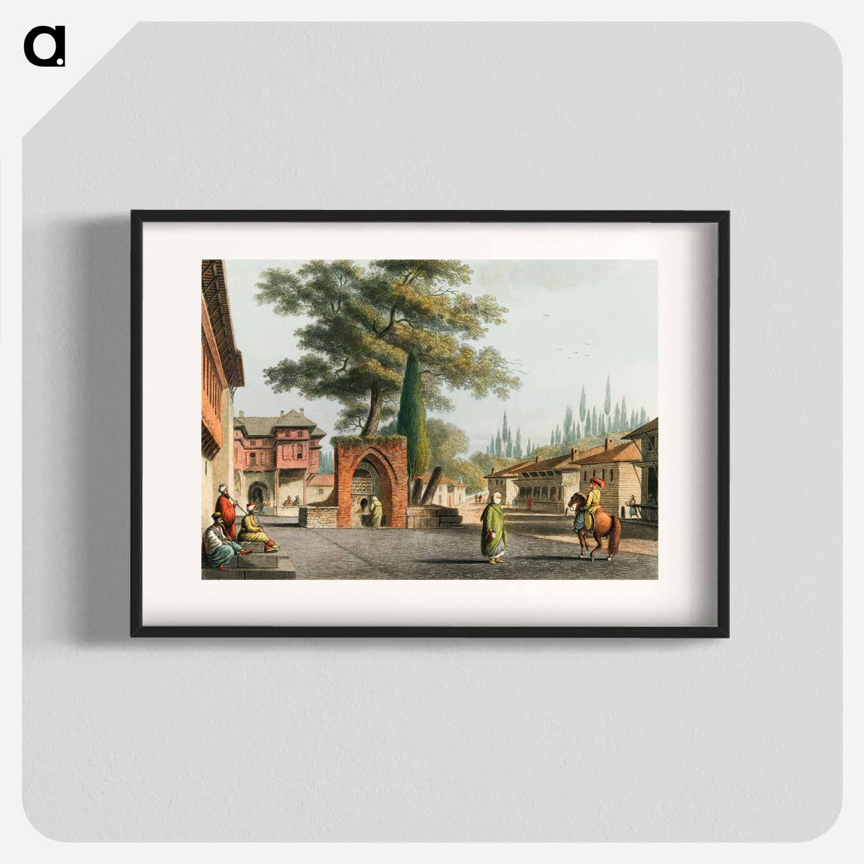 Caravansary at Kustchiuk Czemege - View of the Ottoman Empire Poster.