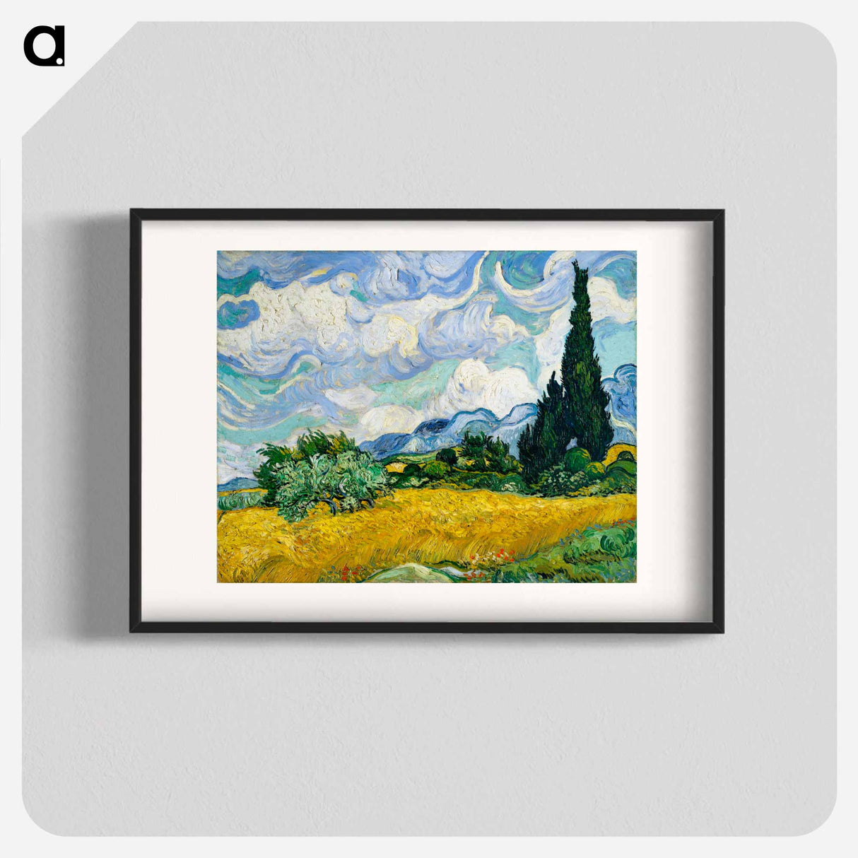 Wheat Field with Cypresses - フィンセント ファン ゴッホ Poster.