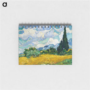 アートメモ帳-Wheat Field with Cypresses - フィンセント ファン ゴッホ Memo.