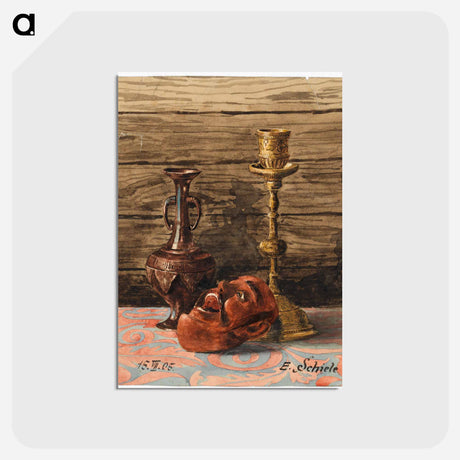アートポストカード-Still Life with Candlestick, Vase and Mask
 - ウィーン博物館 Postcard.