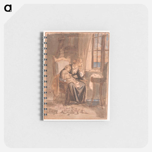 At dusk. Mrs. Marstrand with her son Poul - Wilhelm Marstrand Memo.