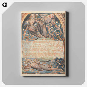 アートパネル-Jerusalem, Plate 57, "And the voices of Bath" - ウィリアム ブレイク Canvas.