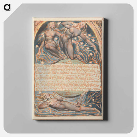 アートパネル-Jerusalem, Plate 57, "And the voices of Bath" - ウィリアム ブレイク Canvas.