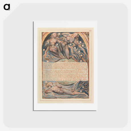 アートポストカード-Jerusalem, Plate 57, "And the voices of Bath" - ウィリアム ブレイク Postcard.